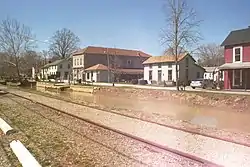 Metamora, with railroad and canal in the foreground