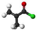 Ball-and-stick model of methacryloyl chloride
