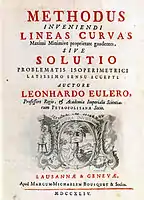 The title page of Euler's Methodus inveniendi lineas curvas.