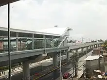 Nopalera metro station along an avenue
