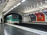 MF 67 rolling stock on Line 12 at Notre-Dame-des-Champs
