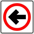 Mandatory direction of traffic (Turn left only)