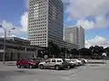 The headquarters of Miami-Dade Transit, known as the Overtown Transit Village, is adjacent to the Historic Overtown-Lyric Theater Metrorail station, yet still has a large parking garage.