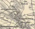 Shmankivtsi on the Austrian topographic map, 1869–1887.