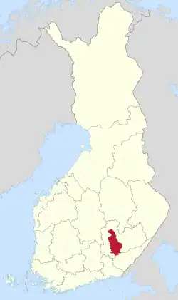 Location of Mikkeli in Finland