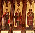 Three military saints in the reredos (Cornelius on the right)