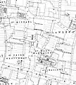 Milk Street (centre, vertical) on an 1875 Ordnance Survey map.