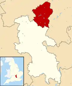 City of Milton Keynes, shown within Buckinghamshire and England