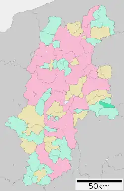 Location of Minamiaiki in Nagano Prefecture