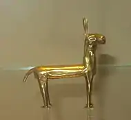 Room 2 - Miniature gold llama figurine, Inca, Peru, about 1500 AD