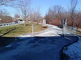 In Cambridge, near Alewife station and the junction with the Fitchburg Cutoff Path