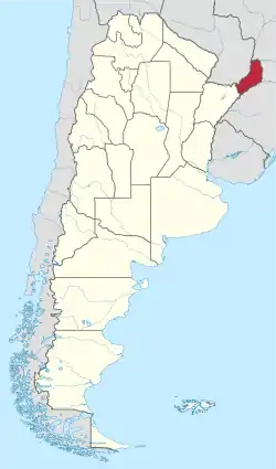 Location of Misiones within Argentina
