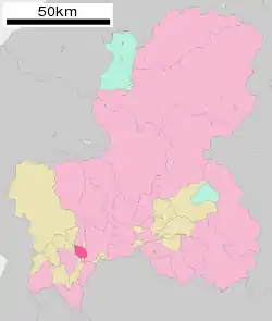 Location of Mizuho in Gifu Prefecture