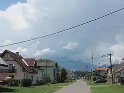 Mlynčeky Village with the Tatras in the background.