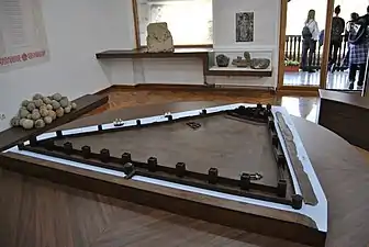 Model of Smederevo Fortress showcasing the full extent of the fortified walls