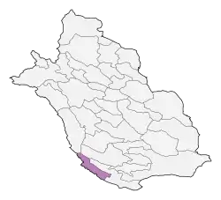 Location of Mohr County in&nbsp;Fars&nbsp;province