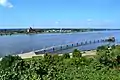 The pier in Płock, Poland. The view from the Tumskie Hill.