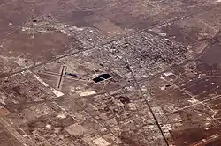 Air photo of part of Monahans facing northeast in 2012