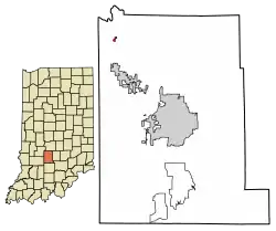 Location in Monroe County, Indiana