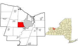 Location in Monroe County and the state of New York.