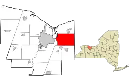 Location in Monroe County and the state of New York.