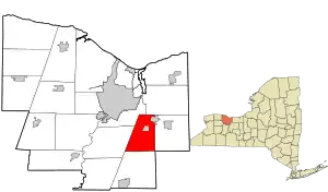 Location in Monroe County and the state of New York