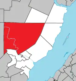Location within Charlevoix-Est RCM.