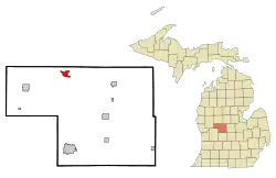 Location of Lakeview within Montcalm County, Michigan