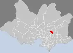Location of Ituzaingó in Montevideo