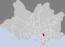Location of Larrañaga in Montevideo