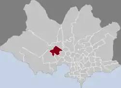 Location of Nuevo París in Montevideo