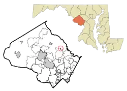 Location of Brookeville, Maryland