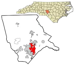 Location in Moore County and the state of North Carolina.