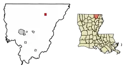 Location of Bonita in Morehouse Parish, Louisiana.