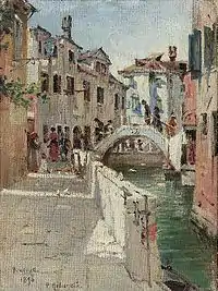 Morning Impression along a Canal in Venice, Veneto, Italy, by Rafail Levitsky (1896)