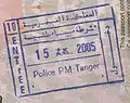 Entry stamp issued at Tangier, Tanger in French, in a Canadian Passport.