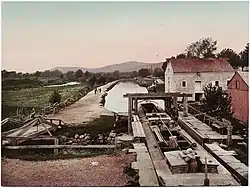 Morris Canal at Waterloo Village in an early postcard