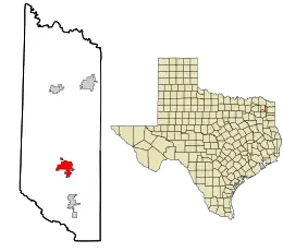 Location in Morris County and the state of Texas.