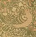 Detail of Dove and Rose jacquard-woven silk and wool double cloth furnishing textile, designed by William Morris