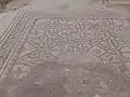 Mosaic in ruined Byzantine Church at Khirbat Umm Burj