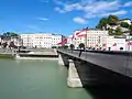 "Staatsbrücke" bridge over Salzach in Salzburg