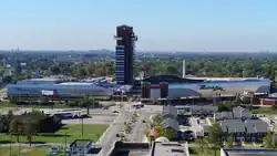 The casino complex looking west