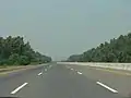 Road runway section on Pakistan's M-2 Motorway with removable medians.