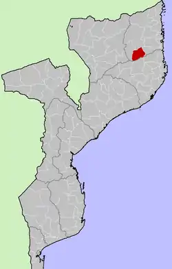 District location in Mozambique
