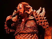 Mr Lordi on stage during a Lordi concert in 2020