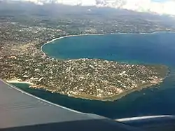 An aerial view of the Msasani Peninsula.