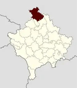 Location of the municipality of Leposavić within Kosovo