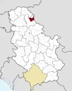 Location of Žitište within Serbia
