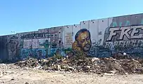 Yasser Arafat and Marwan Barghouti depicted at Qalandia