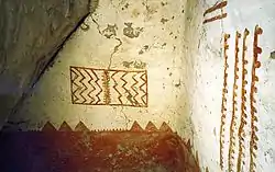 13th-century mural in a rectangular tower, Cliff Palace